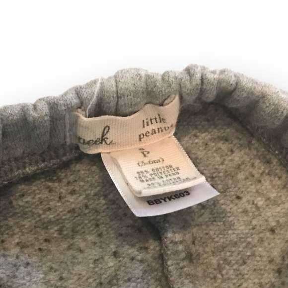 Peek | Little Peanut | Heather Grey Cotton Joggers | Geo. Print | Size 3-6M - Picture 5 of 5